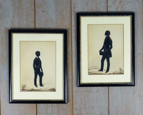 PAIR OF 19TH C PORTRAIT SILHOUETTES OF TWO YOUNG MEN BY FRITH - ADDITIONAL PHOTO 3