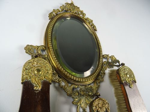 VICTORIAN HALL MIRROR AND BRUSH SET - ADDITIONAL PHOTO 4
