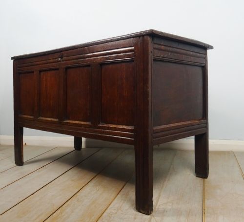 early 18th century oak panelled coffer - CATEGORY: ANTIQUE CHESTS - DATED 18TH CENTURY
