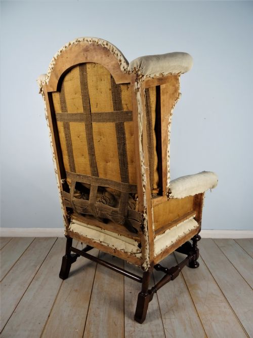 A WILLIAM AND MARY REVIVAL WING BACK ARMCHAIR - ADDITIONAL PHOTO 8