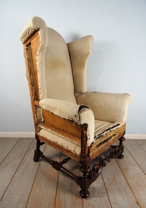 A WILLIAM AND MARY REVIVAL WING BACK ARMCHAIR - ADDITIONAL PHOTO 10