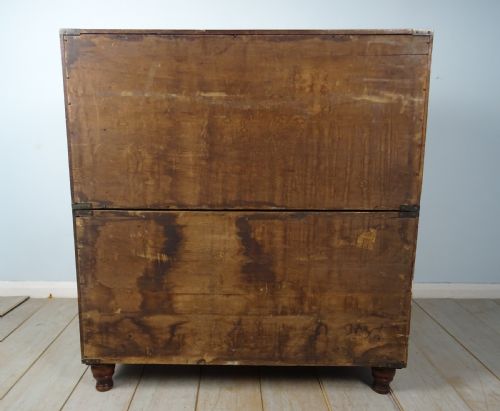 ANTIQUE MILITARY CAMPAIGN SECRETAIRE CHEST OF DRAWERS - ADDITIONAL PHOTO 10