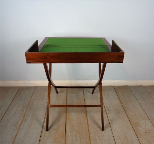 MAHOGANY CAMPAIGN FOLDING DESK COACHING TABLE - ADDITIONAL PHOTO 2