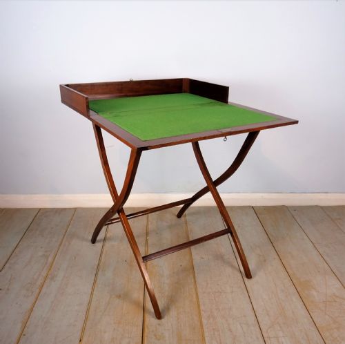 MAHOGANY CAMPAIGN FOLDING DESK COACHING TABLE - ADDITIONAL PHOTO 4