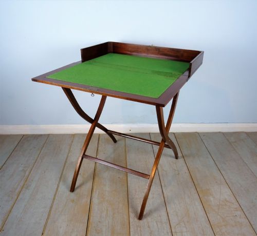 MAHOGANY CAMPAIGN FOLDING DESK COACHING TABLE - ADDITIONAL PHOTO 5