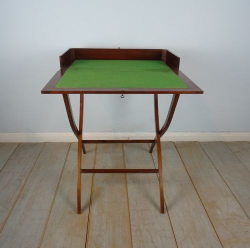 MAHOGANY CAMPAIGN FOLDING DESK COACHING TABLE - ADDITIONAL PHOTO 6