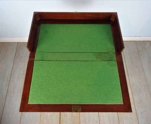 MAHOGANY CAMPAIGN FOLDING DESK COACHING TABLE - ADDITIONAL PHOTO 7