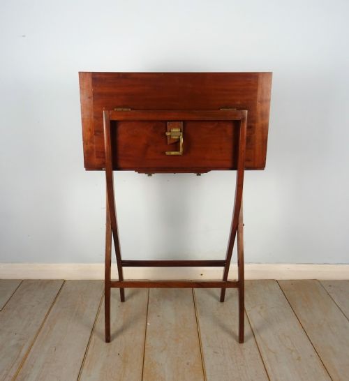 MAHOGANY CAMPAIGN FOLDING DESK COACHING TABLE - ADDITIONAL PHOTO 8