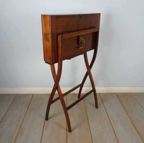 MAHOGANY CAMPAIGN FOLDING DESK COACHING TABLE - ADDITIONAL PHOTO 10