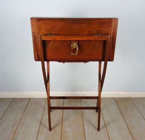MAHOGANY CAMPAIGN FOLDING DESK COACHING TABLE - ADDITIONAL PHOTO 11