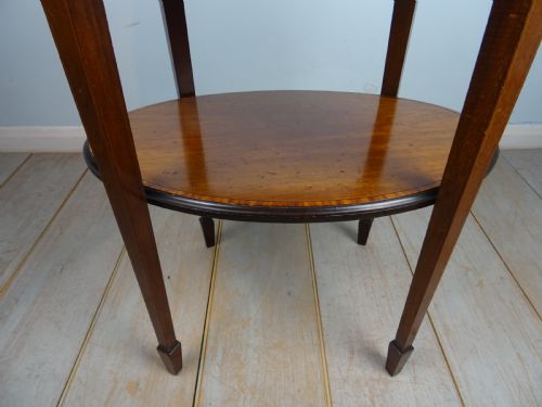 VICTORIAN INLAID OVAL TWO TIER SIDE TABLE - ADDITIONAL PHOTO 5