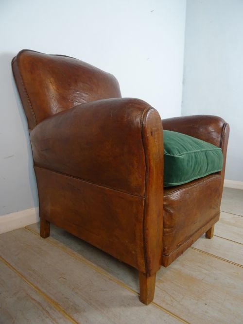 1930S FRENCH LEATHER CLUB CHAIR - ADDITIONAL PHOTO 8