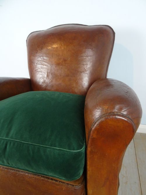 1930S FRENCH LEATHER CLUB CHAIR - ADDITIONAL PHOTO 13