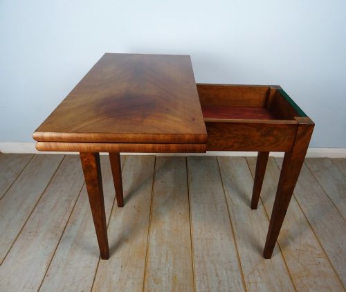 FIGURED MAHOGANY 19TH CENT FRENCH CARDGAMES TABLE - ADDITIONAL PHOTO 11