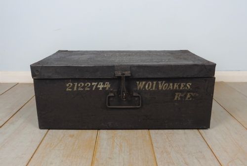 EARLY 20TH CENTURY MILITARY CAMPAIGN PAINTED METAL TRUNK - ADDITIONAL PHOTO 1