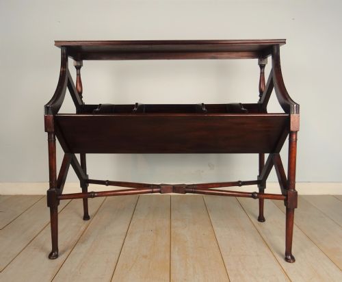 edwardian country house mahogany library book stand - CATEGORY: ANTIQUE BOOKCASES - DATED EDWARDIAN