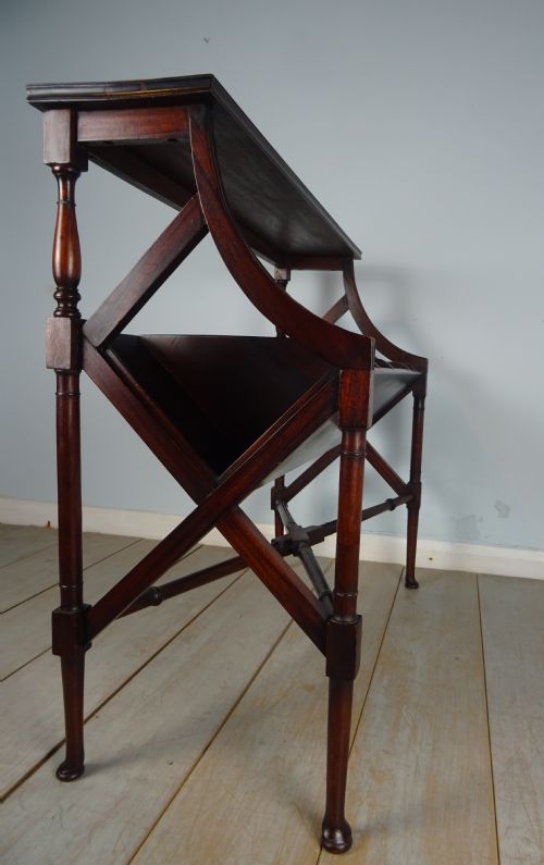 EDWARDIAN COUNTRY HOUSE MAHOGANY LIBRARY BOOK STAND - ADDITIONAL PHOTO 6