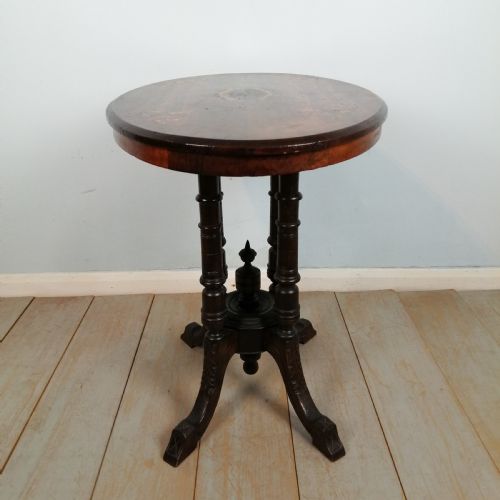 INLAID OVAL WALNUT OCCASIONAL SIDE TABLE - ADDITIONAL PHOTO 6