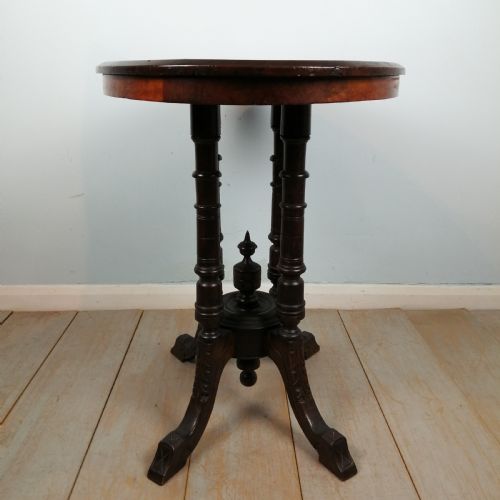 INLAID OVAL WALNUT OCCASIONAL SIDE TABLE - ADDITIONAL PHOTO 7
