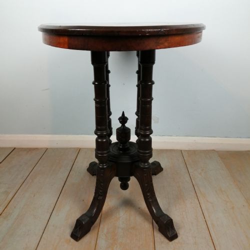 INLAID OVAL WALNUT OCCASIONAL SIDE TABLE - ADDITIONAL PHOTO 8