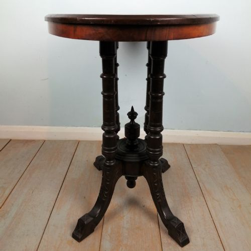 INLAID OVAL WALNUT OCCASIONAL SIDE TABLE - ADDITIONAL PHOTO 10