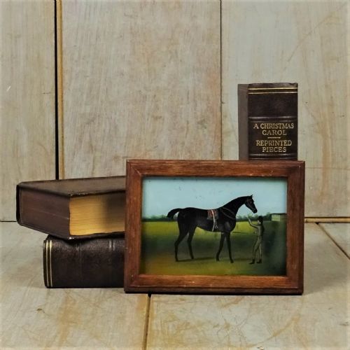 19TH CENTURY NAIVE REVERSE PAINTING ON GLASS - ADDITIONAL PHOTO 1