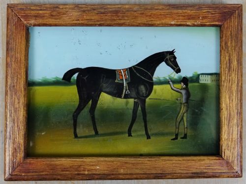 19TH CENTURY NAIVE REVERSE PAINTING ON GLASS - ADDITIONAL PHOTO 2