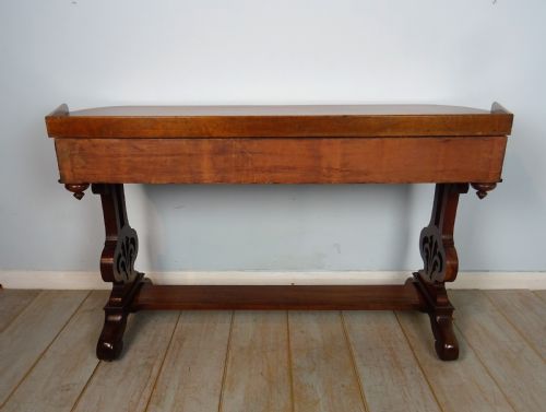 ANTIQUE WILLIAM IV LIBRARY TABLE WITH SHAPED TOP - ADDITIONAL PHOTO 8