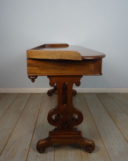 ANTIQUE WILLIAM IV LIBRARY TABLE WITH SHAPED TOP - ADDITIONAL PHOTO 10
