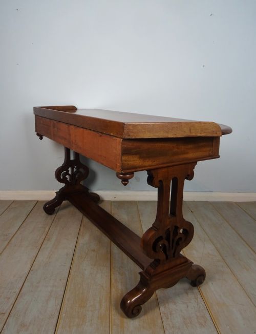 ANTIQUE WILLIAM IV LIBRARY TABLE WITH SHAPED TOP - ADDITIONAL PHOTO 11
