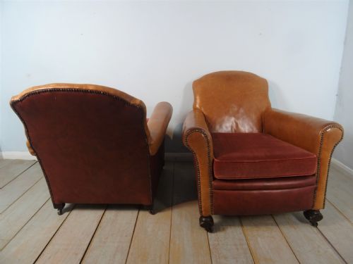 ANTIQUE LEATHER CLUB ARMCHAIR - ADDITIONAL PHOTO 11