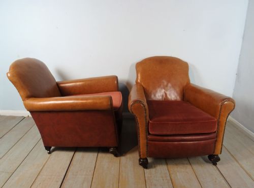 ANTIQUE LEATHER CLUB ARMCHAIR - ADDITIONAL PHOTO 1