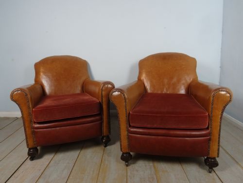 ANTIQUE LEATHER CLUB ARMCHAIR - ADDITIONAL PHOTO 4