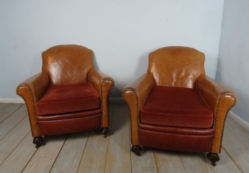 ANTIQUE LEATHER CLUB ARMCHAIR - ADDITIONAL PHOTO 5