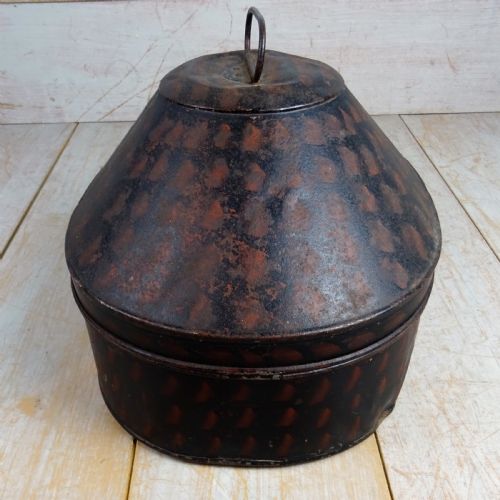 ANTIQUE ROYAL NAVY TOLEWARE HAT BOX - ADDITIONAL PHOTO 4
