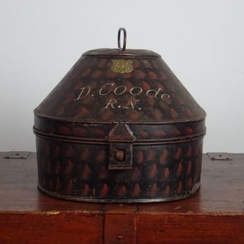 ANTIQUE ROYAL NAVY TOLEWARE HAT BOX - ADDITIONAL PHOTO 10