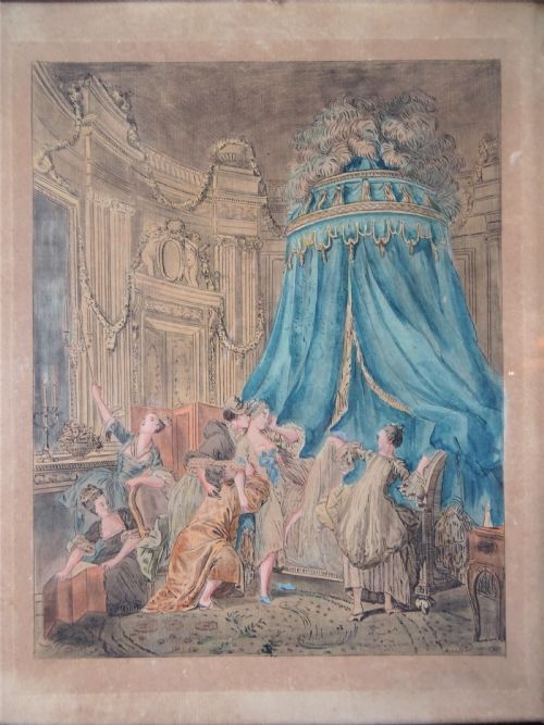 ANTIQUE GILT FRAMED FRENCH ROCOCO TASTE PRINT - ADDITIONAL PHOTO 1