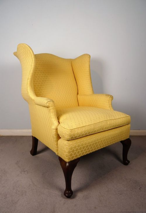 ANTIQUE 19TH C GEORGIAN STYLE WING CHAIR ARMCHAIR - ADDITIONAL PHOTO 9