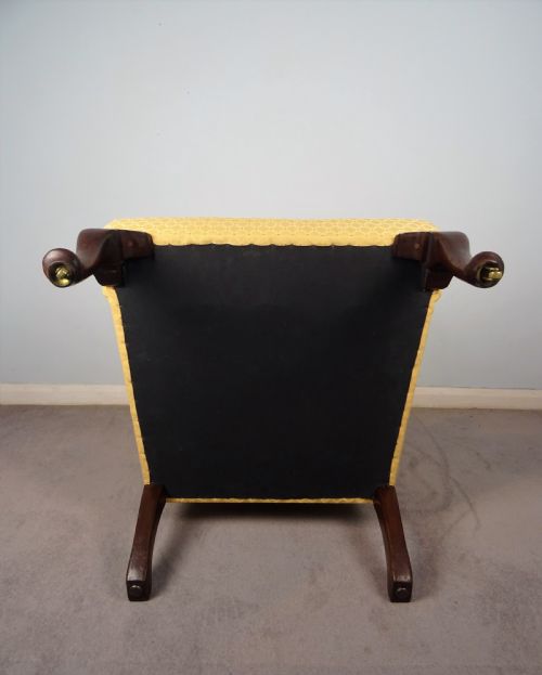 ANTIQUE 19TH C GEORGIAN STYLE WING CHAIR ARMCHAIR - ADDITIONAL PHOTO 6