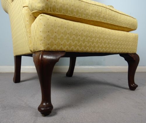 ANTIQUE 19TH C GEORGIAN STYLE WING CHAIR ARMCHAIR - ADDITIONAL PHOTO 8