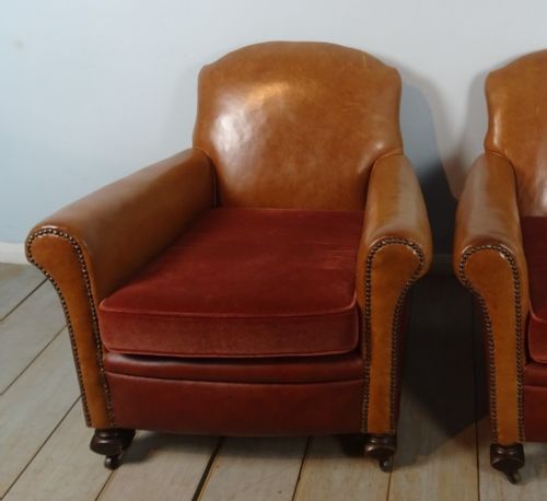 antique leather club armchair - CATEGORY: ANTIQUE CHAIRS - DATED 1930