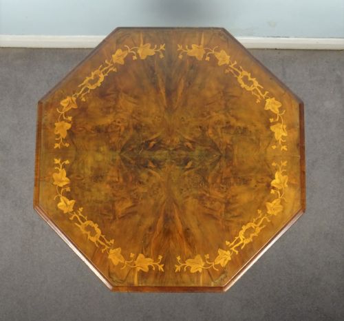 VICTORIAN OCTAGONAL OCCASIONAL SIDE TABLE - ADDITIONAL PHOTO 3
