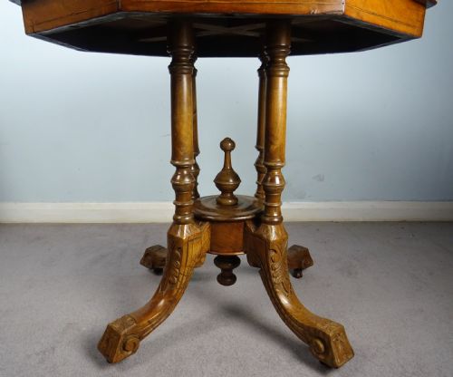 VICTORIAN OCTAGONAL OCCASIONAL SIDE TABLE - ADDITIONAL PHOTO 4