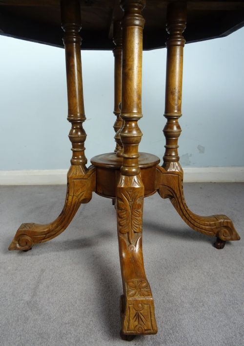 VICTORIAN OCTAGONAL OCCASIONAL SIDE TABLE - ADDITIONAL PHOTO 6