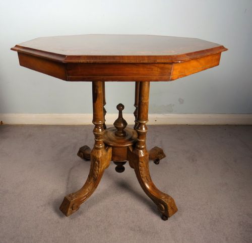 VICTORIAN OCTAGONAL OCCASIONAL SIDE TABLE - ADDITIONAL PHOTO 7