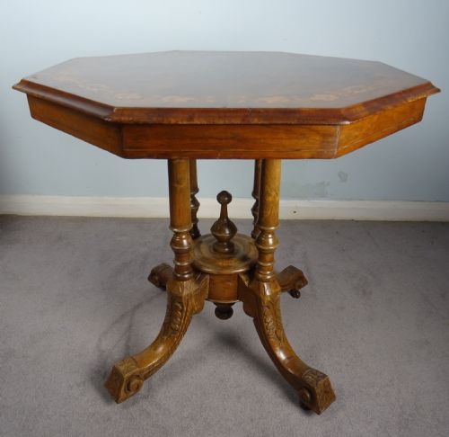 VICTORIAN OCTAGONAL OCCASIONAL SIDE TABLE - ADDITIONAL PHOTO 9