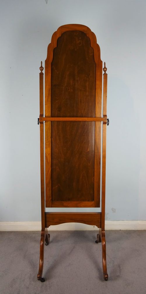 ANTIQUE WALNUT CHEVAL MIRROR - ADDITIONAL PHOTO 4