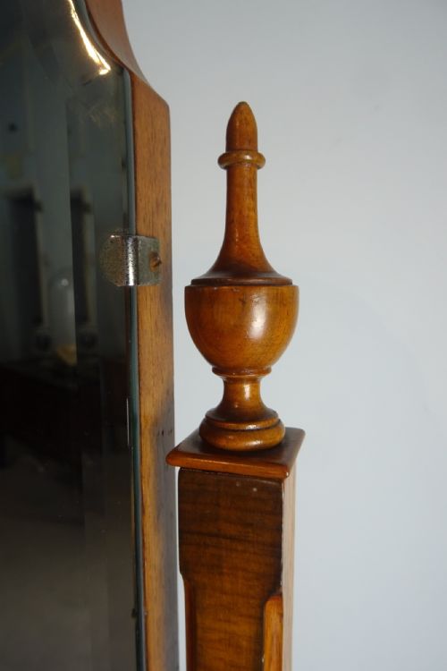 ANTIQUE WALNUT CHEVAL MIRROR - ADDITIONAL PHOTO 1
