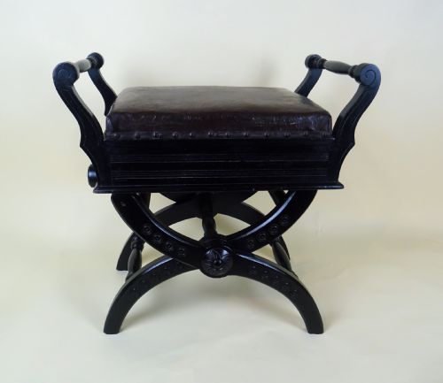 ANTIQUE VICTORIAN ADJUSTABLE PIANO MUSIC STOOL - ADDITIONAL PHOTO 1