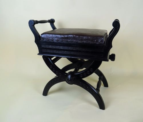 ANTIQUE VICTORIAN ADJUSTABLE PIANO MUSIC STOOL - ADDITIONAL PHOTO 2